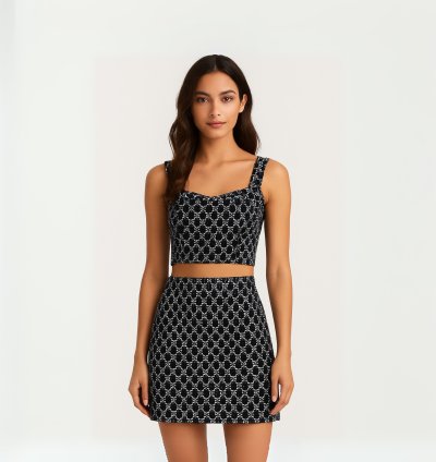 Black & White Geometric Print Co-Ord Set