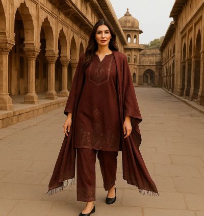 ✨ Premium Woollen 3 Piece Suit – Stylish Top, Pants & Shrug | Winter Collection | Sizes up to 4XL ✨