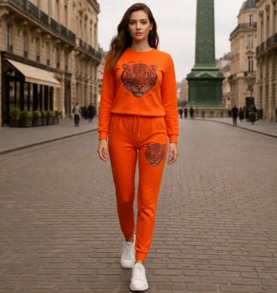 Stylish Cord Set for Women with Rhinestone Design 💎 | Comfortable Free-Size Tracksuit