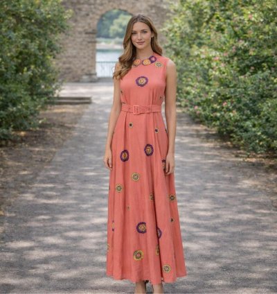 Graceful Long Summer Dress for Women – Elegant & Breezy Style | Free Size 🌸👗