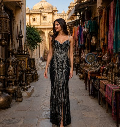 ✨ Elegant Black Party Gown for Women – Luxury Designer Evening Dress ✨